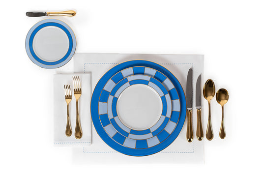 5-Piece KINGSWAY Blue Porcelain Dining Set